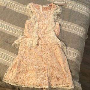 White Lace Pink Underlay DO+BE Romper